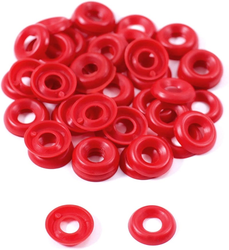 Holstex Colored Nylon Finishing Washers - (Color Collection) - (50 Pack) - (0.530 Inch Diameter) Round Top - for KYDEX Holsters, Auto Trim, Art Projects, Home Improvement - Image 2