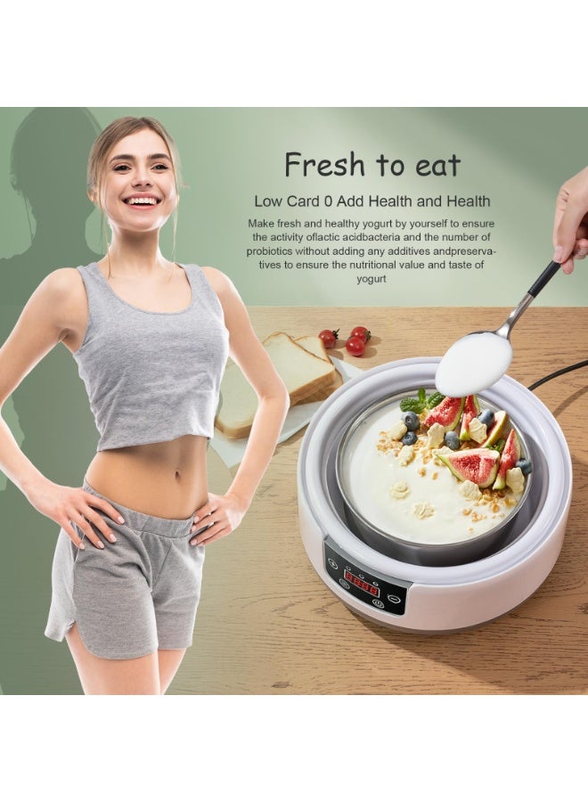 Flushrenic Yogurt machine, 36 hour yogurt machine, 1.2L fully automatic digital yogurt machine, constant temperature LCD display screen, multifunctional temperature controlled probiotic yogurt machine (white) - Image 4
