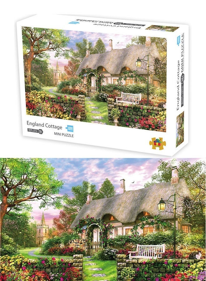 Jigsaw Puzzles 1000 Pieces for Adults Mini Puzzles Micro Pieces Challenging Difficult Puzzles Christmas Birthday Gift Game Toys Mountain Hut - Image 1