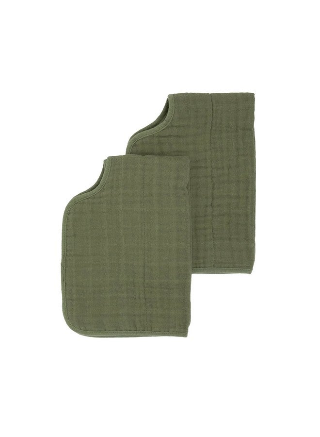 ليتل يونيكورن قطعة قماش تجشؤ فاخرة فائقة الامتصاص بتصميم وحيد القرن الصغير، قطعتان | ناعمة على بشرة الطفل | مقاس أكبر | تصميم مريح | طقم من قطعتين (لون السرخس) - Image 1