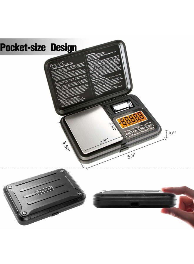 FUZION Digital Pocket Scale 200g/0.01g, Scale Gram with LCD Display, Tare and PCS, Mini Digital Scale with 50g Calibration Weight for Jewelry, Coins, Powder, Herbs, Spices (Battery Included) - Image 4