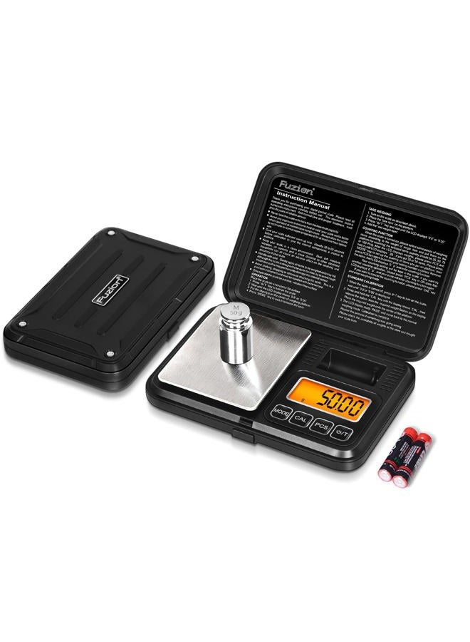 FUZION Digital Pocket Scale 200g/0.01g, Scale Gram with LCD Display, Tare and PCS, Mini Digital Scale with 50g Calibration Weight for Jewelry, Coins, Powder, Herbs, Spices (Battery Included) - Image 1