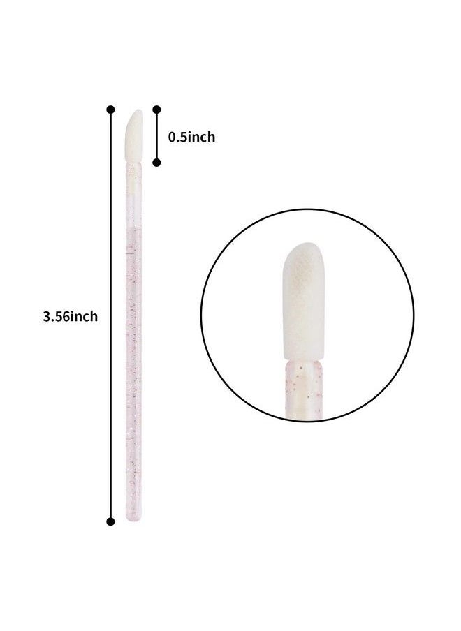 Kirecoo - 200Pcs Lip Applicators Disposable Glitter Crystal Lip Wands Lip Brush Lip Gloss Wands Lipstick Applicator Wands Makeup Applicator Beauty Tool Kits (Black+Pink) - Image 1