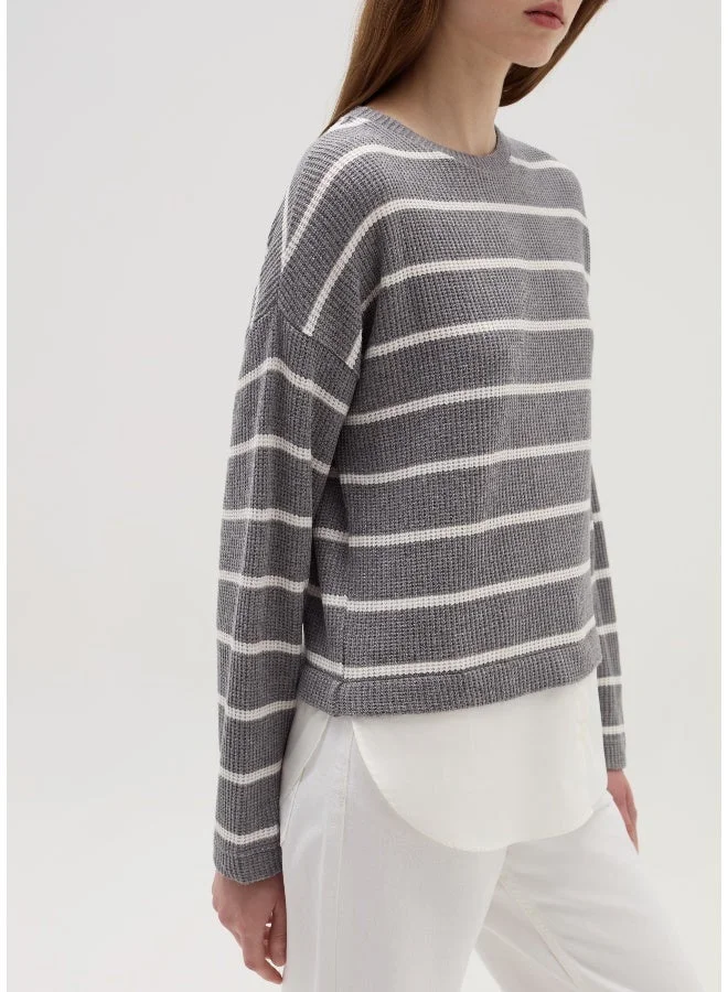 Ovs  Long-sleeved T-shirt with micro waffle weave for Women | Best Price UAE