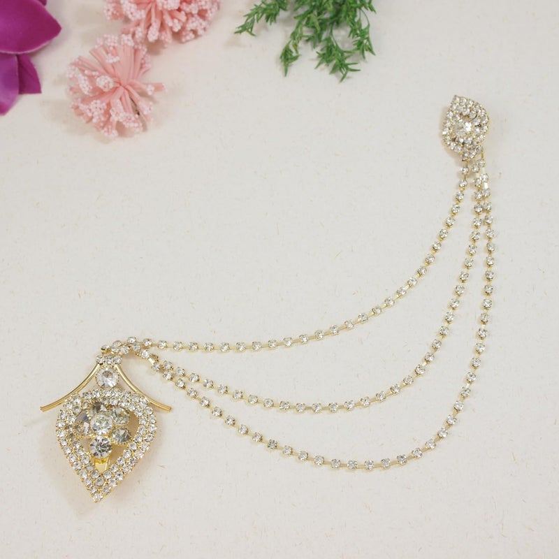 I Jewels Stylish Wedding Designer Stone Studded Brooch/Lapel Pin for Groom/Men (SM58) - Image 2