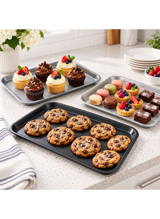 favilla 3-Piece Serving Tray Set - Assorted Sizes - For easy serving of food and drinks. Stain and scratch resistant, easy to clean, lightweight, suitable for everyday indoor and outdoor use, convenient design for carrying and use with trolleys. - Multicolored - Image 3