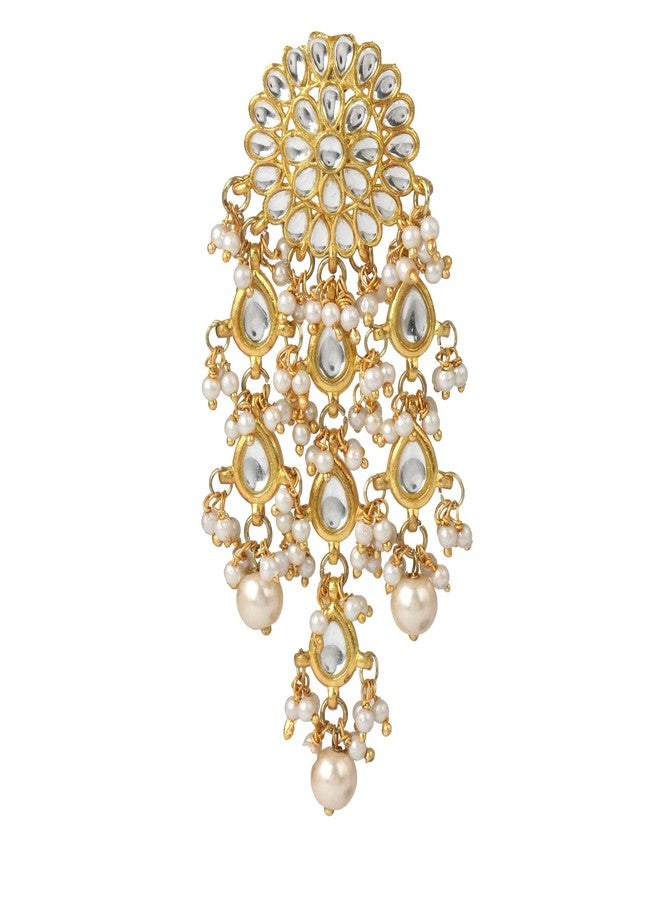 Karatcart Gold Plated Kundan Tassel Earrings for Women (Gold) - Image 4
