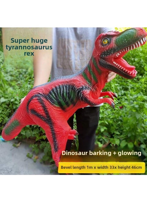 Soft Dinosaur Toy Large Size Simulation Tyrannosaurus Rex Triceratops Dinosaur Animal Model 3 Boys 6 Years Old Children Toy-Color:One Meter Red Tyrannosaurus Rex-Specifications:498 Function Light