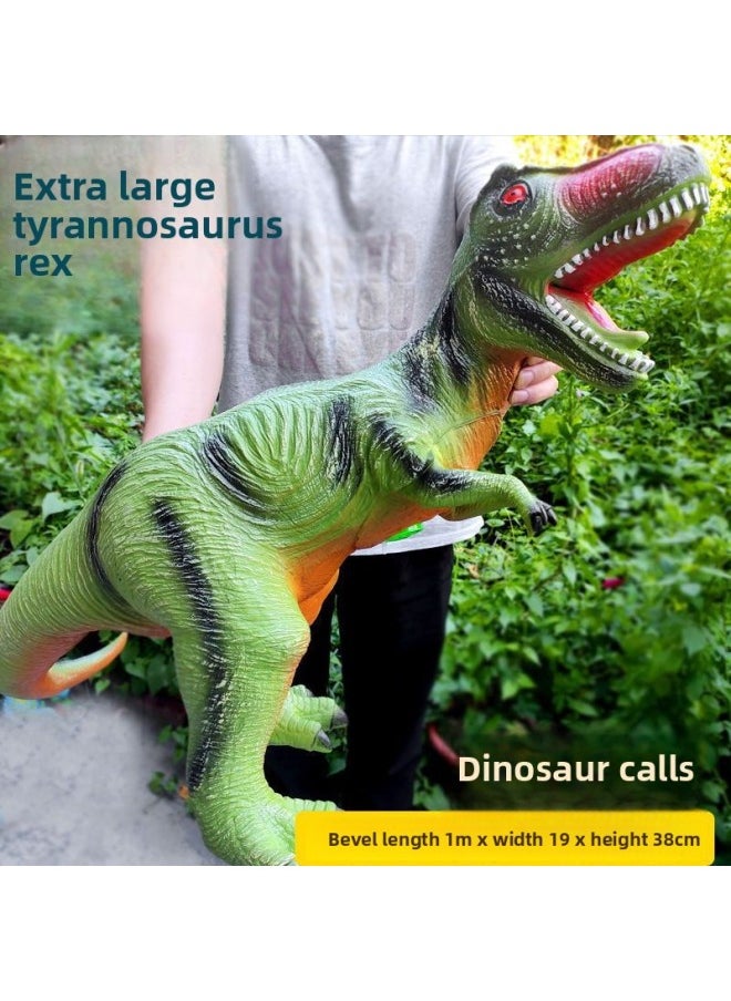 null - Soft Dinosaur Toy Large Size Simulation Tyrannosaurus Rex Triceratops Dinosaur Animal Model 3 Boys 6 Years Old Children Toy-Color:One Meter Red Tyrannosaurus Rex-Specifications:498 Function Light - Image 1