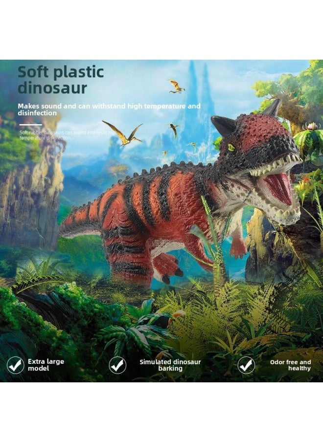 null - Soft Dinosaur Toy Large Size Simulation Tyrannosaurus Rex Triceratops Dinosaur Animal Model 3 Boys 6 Years Old Children Toy-Color:One Meter Red Tyrannosaurus Rex-Specifications:498 Function Light - Image 1