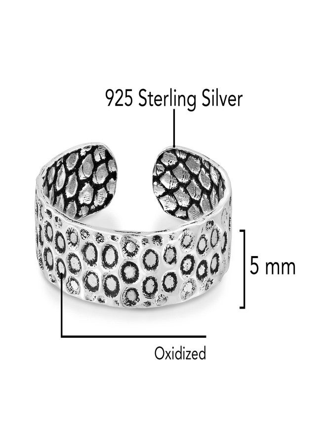 ايرافيدا خاتم إصبع القدم/الخنصر من الفضة الإسترليني عيار 925 من AeraVida Beach Elegance Dot Hammered Texture Bohemian - Image 2