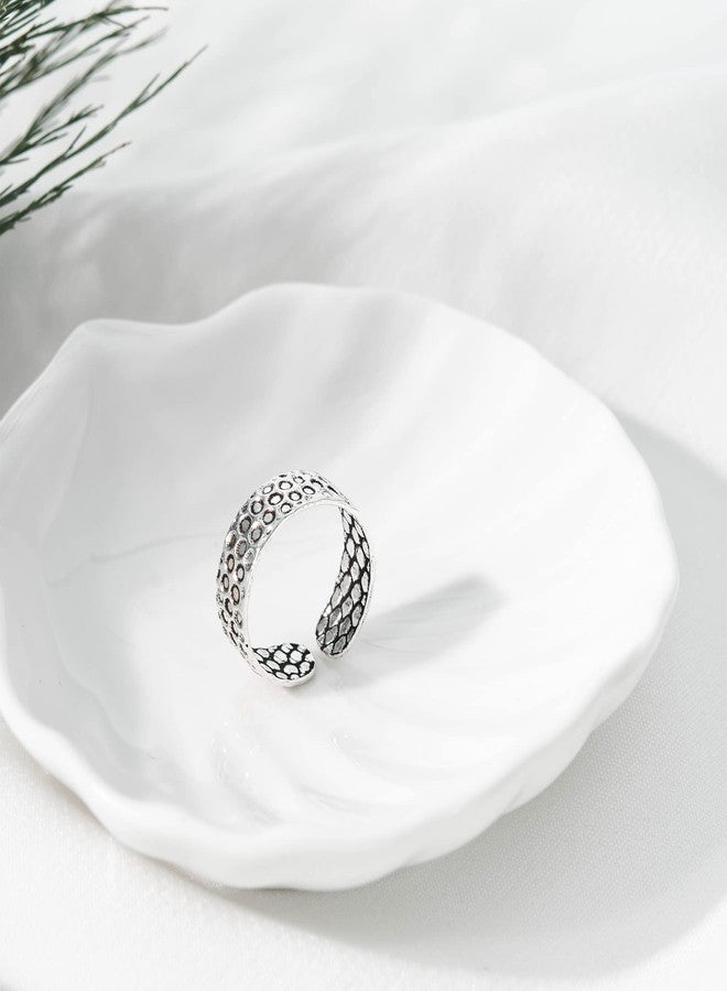 ايرافيدا خاتم إصبع القدم/الخنصر من الفضة الإسترليني عيار 925 من AeraVida Beach Elegance Dot Hammered Texture Bohemian - Image 5