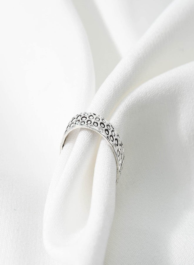 ايرافيدا خاتم إصبع القدم/الخنصر من الفضة الإسترليني عيار 925 من AeraVida Beach Elegance Dot Hammered Texture Bohemian - Image 3