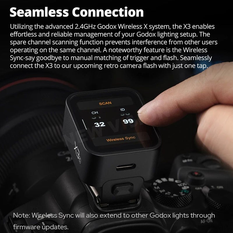 X3 Godox X3-n Wireless Flash Trigger Transmitter 2.4g, TTL HSS with Touch Oled Screen for Nikon - Image 4