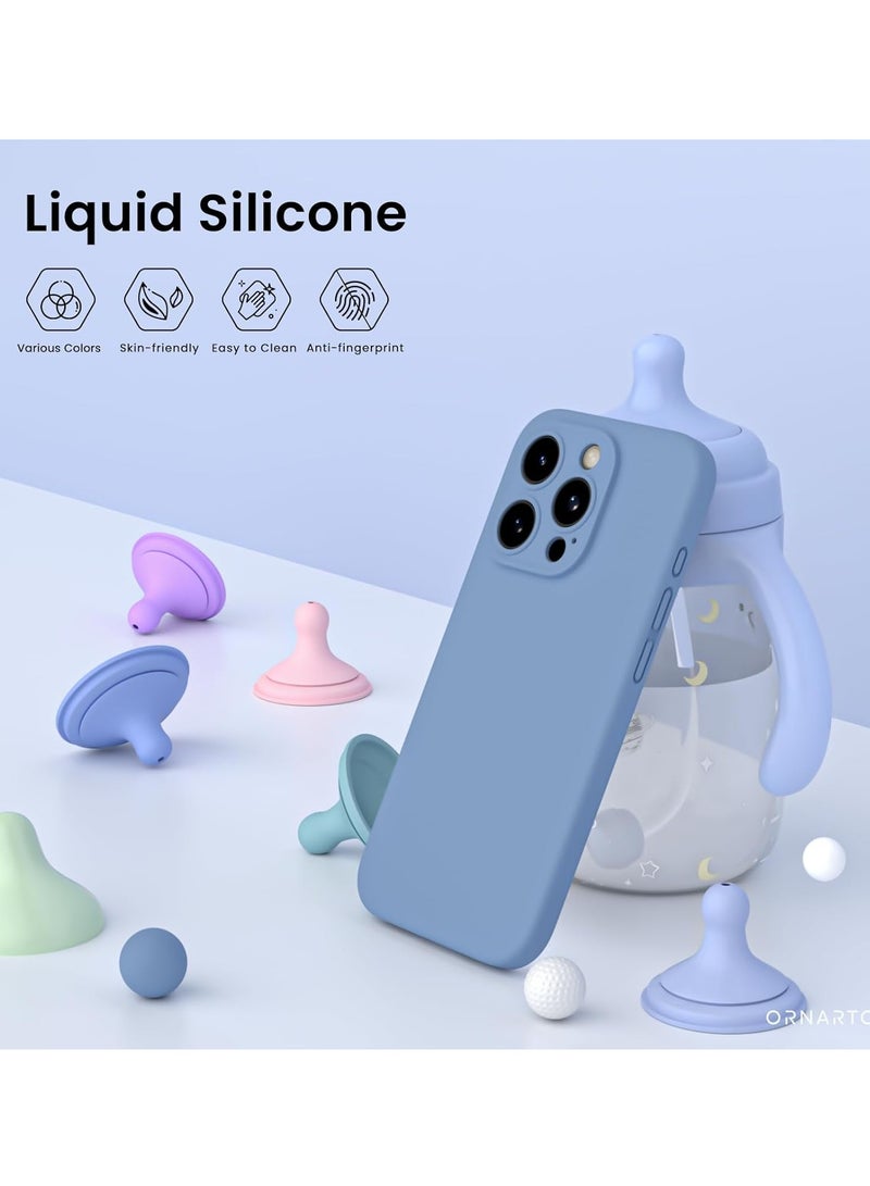 ELTRAZONE Compatible with iPhone 15 Pro Max Case Shockproof with 2pcs Screen Protectors, Waterproof Liquid Silicone Rubber Full Cover Protective Case for iPhone 15 Pro Max 6.7 inch-French Blue - Image 2