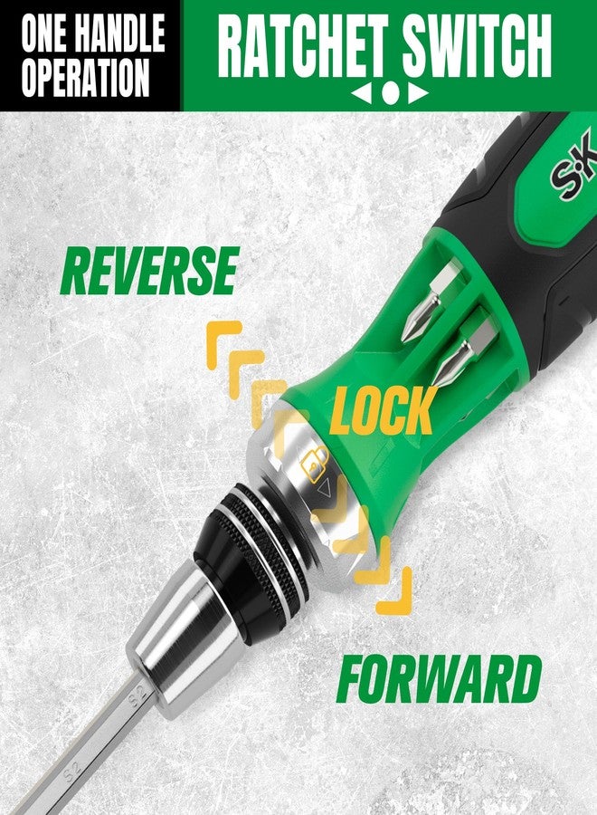 اس كي كي مفك براغي SK 12 في 1، 216-P، مفك متعدد الرؤوس مع آلية تحميل سريعة، فولاذ S2، مع رؤوس فيليبس، مشقوقة، نجمة، ومربعة مخزنة في المقبض - Image 4