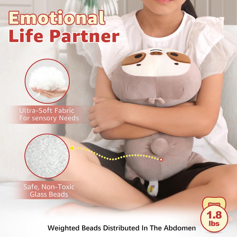 Onsoyours Original Weighted Sloth Plush, Cute 13.8"|1.8 Pound Hugging Sloth Weighted Stuffed Animal, Soft Collectible Plushies Pillow Toy Gift for Kids & Adults - Image 3