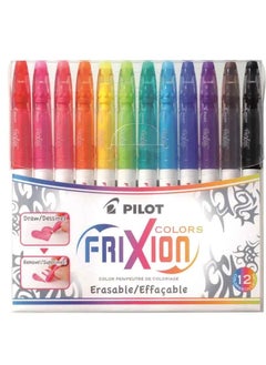 PILOT Pilot Frixion Colors Erasable Fibre Tip Colouring Pen - Assorted, Pack of 12  - Image 1