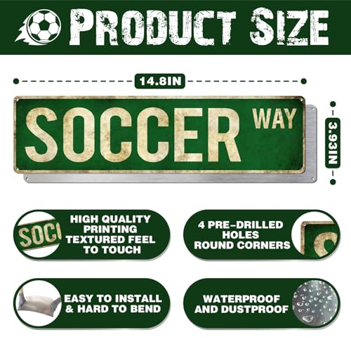 Rasonus Soccer Gifts for Boys 8-12 Men Soccer Poster Wall Decor for Girls Room, Vintage Sports Decor Teen Boys Birthday Christmas Wall Art for Bedroom Man Cave - Image 2