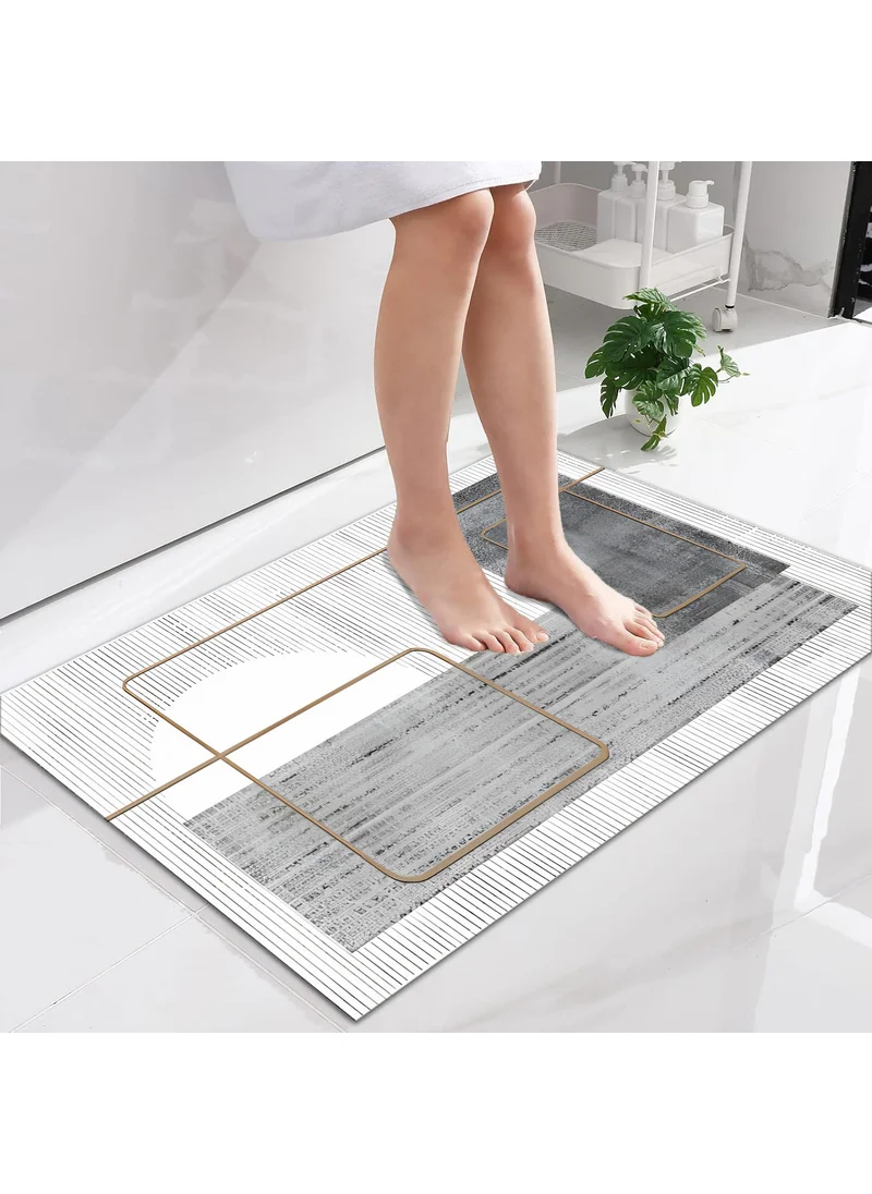 Faiend Washable Digital Printed Bathroom Mat Anti-Slip Base Toilet Seat Mat