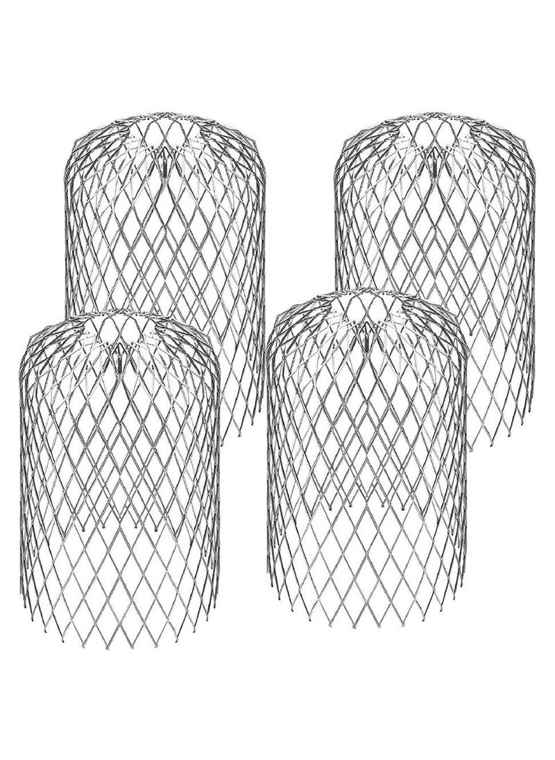 SYOSI - 4 Pack Aluminum Gutter Guards Expandable Gutter Filter Screen Covers Mesh Leaf Strainer Gutter Sieve Traps Metal Downpipe Protection Guards for Stopping Blockage Leaves Debris, 3 Inch - Image 1