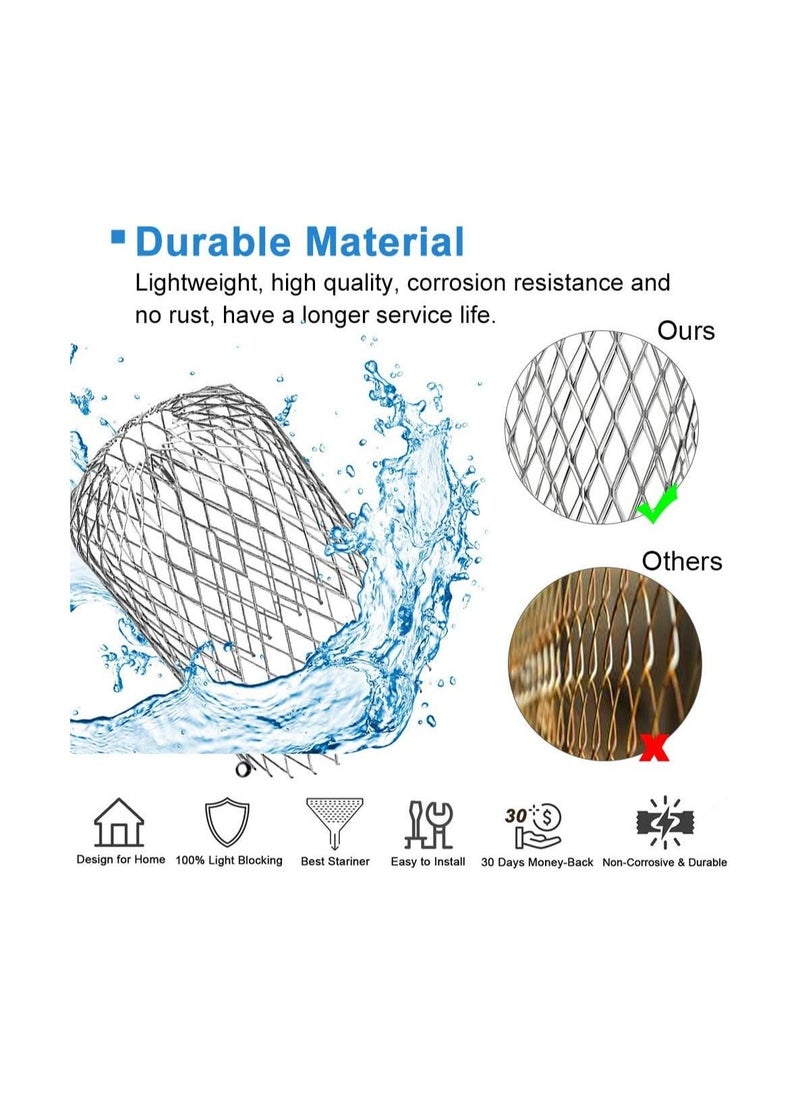 SYOSI - 4 Pack Aluminum Gutter Guards Expandable Gutter Filter Screen Covers Mesh Leaf Strainer Gutter Sieve Traps Metal Downpipe Protection Guards for Stopping Blockage Leaves Debris, 3 Inch - Image 1