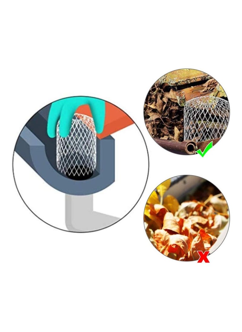 SYOSI - 4 Pack Aluminum Gutter Guards Expandable Gutter Filter Screen Covers Mesh Leaf Strainer Gutter Sieve Traps Metal Downpipe Protection Guards for Stopping Blockage Leaves Debris, 3 Inch - Image 1