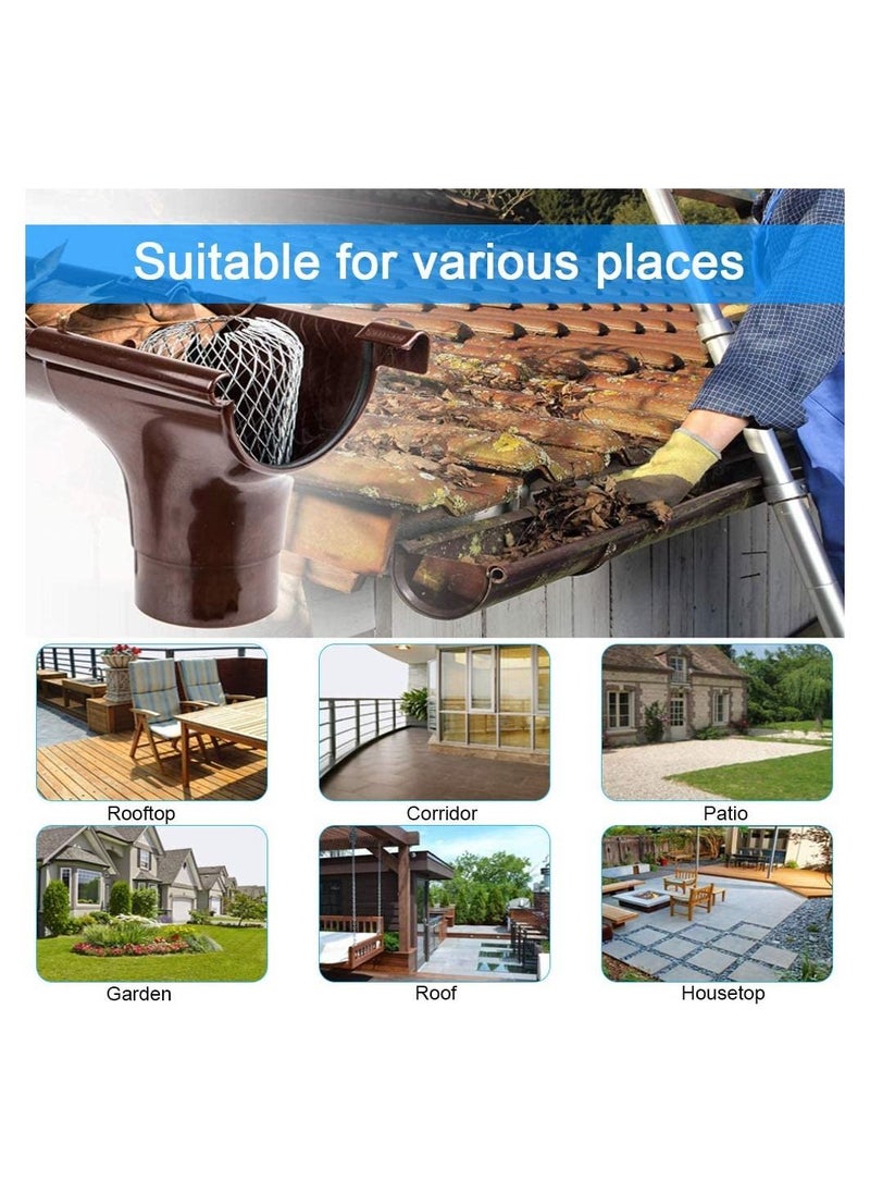 SYOSI - 4 Pack Aluminum Gutter Guards Expandable Gutter Filter Screen Covers Mesh Leaf Strainer Gutter Sieve Traps Metal Downpipe Protection Guards for Stopping Blockage Leaves Debris, 3 Inch - Image 1