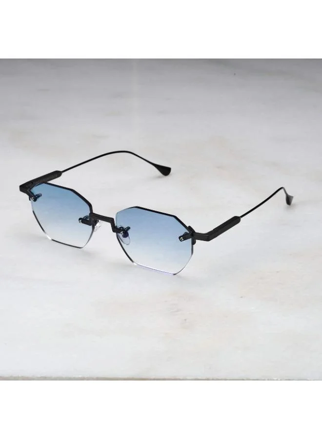 Explicit Poets Explicit Poets Unisex Nova Matt Black-Gradient Blue Stylish Sunglasses, A23EP2