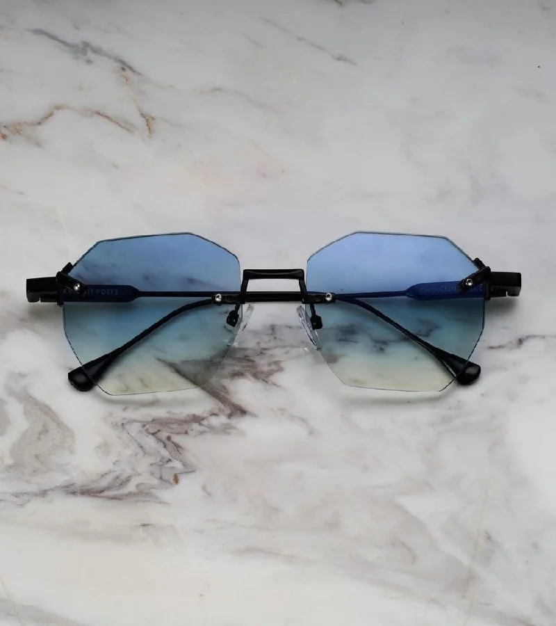 Explicit Poets Explicit Poets Unisex Nova Matt Black-Gradient Blue Stylish Sunglasses, A23EP2
