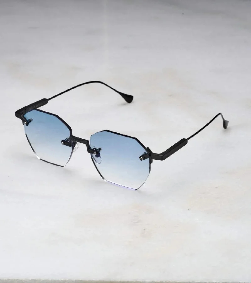 Explicit Poets Explicit Poets Unisex Nova Matt Black-Gradient Blue Stylish Sunglasses, A23EP2