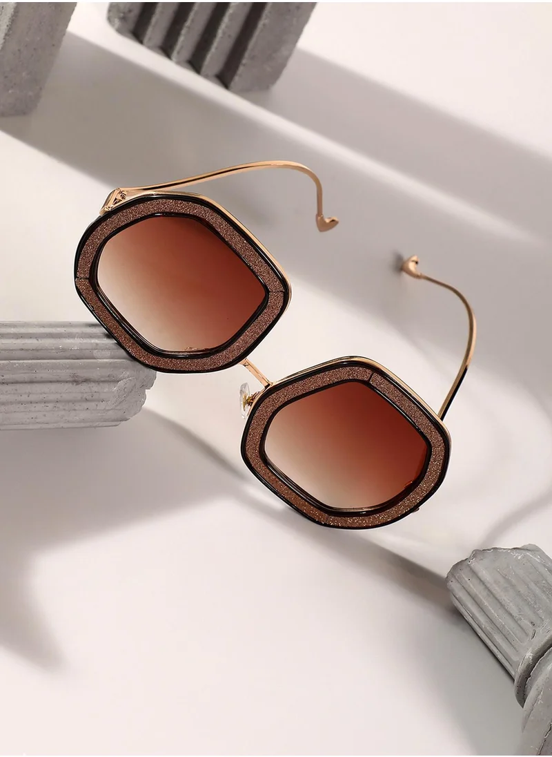Haute Sauce The Shimmer Oversized Sunglasses - Metallic Pink