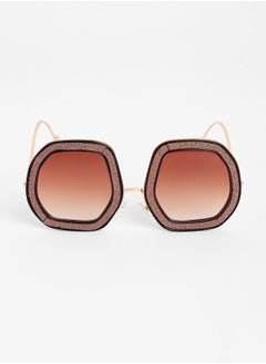 Haute Sauce The Shimmer Oversized Sunglasses - Metallic Pink  - Image 4