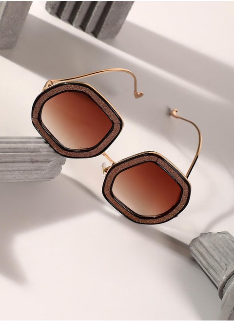 The Shimmer Oversized Sunglasses - Metallic Pink