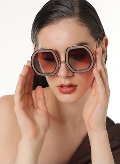 Haute Sauce The Shimmer Oversized Sunglasses - Metallic Pink  - Image 2