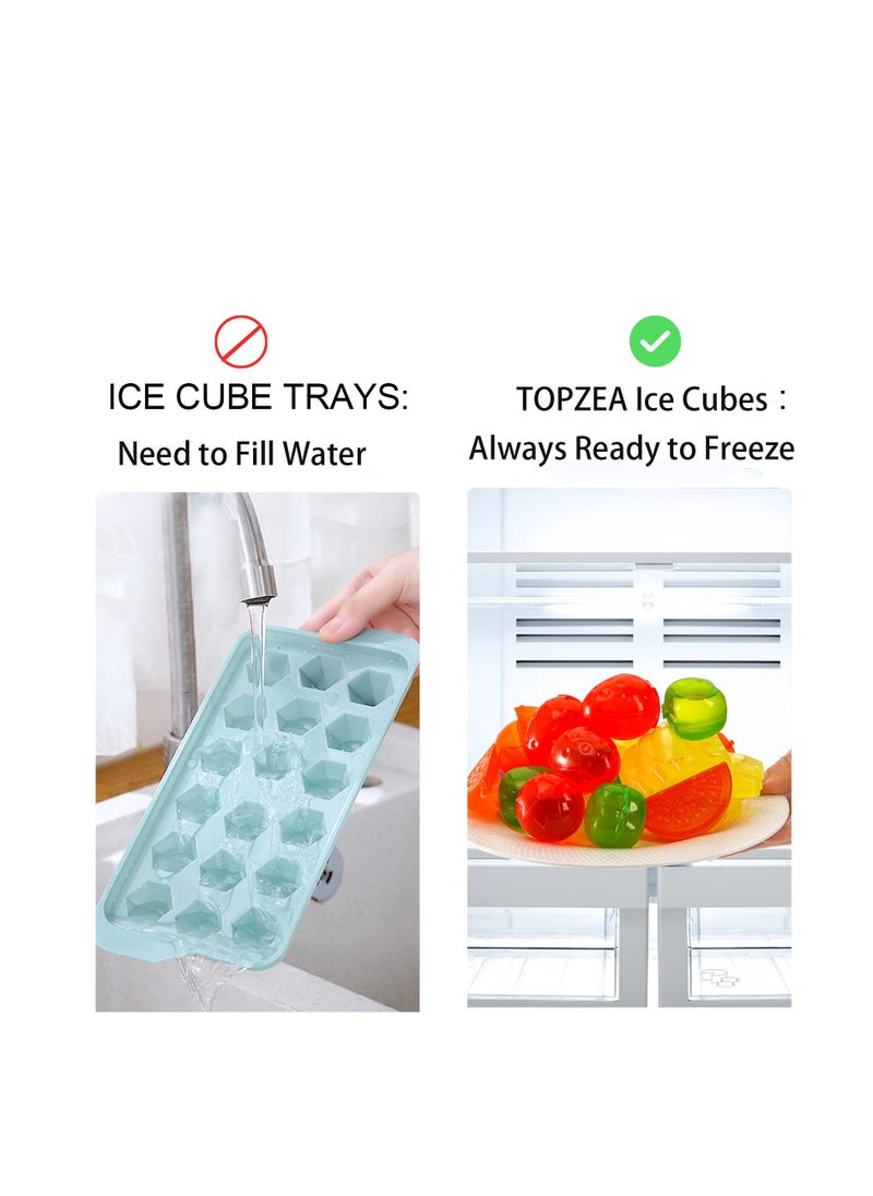 SYOSI - 120 Pack Reusable Ice Cubes, Colorful PE Plastic Fruit Shape Ice Cubes for drinks, Coffee, Washable Refreezable BPA Free, Non-Melting - Image 1