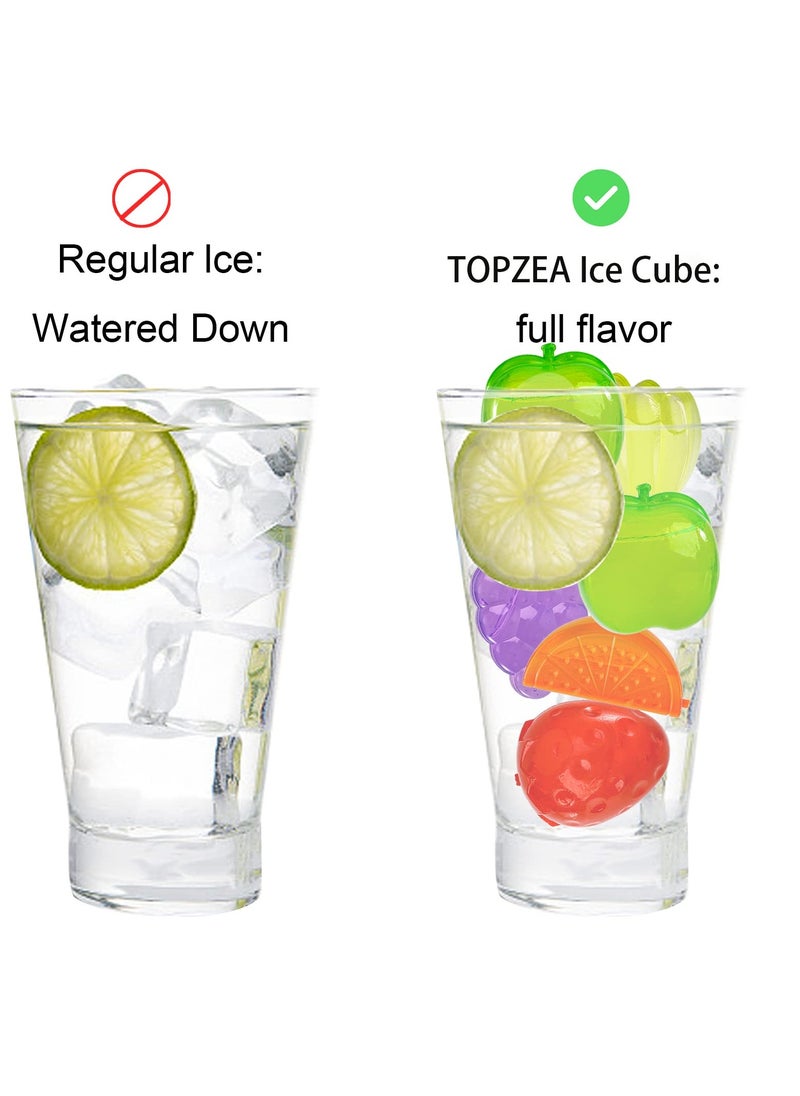 SYOSI - 120 Pack Reusable Ice Cubes, Colorful PE Plastic Fruit Shape Ice Cubes for drinks, Coffee, Washable Refreezable BPA Free, Non-Melting - Image 1