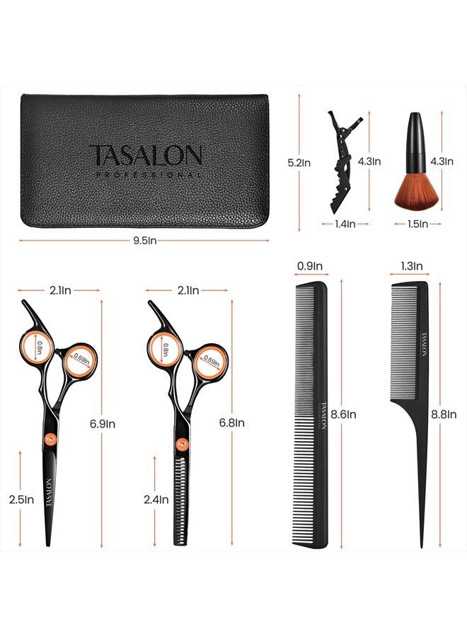 TASALON Hair Cutting Scissors Kit- All-in-1 Set of Hair Cutting Scissors - Professional Hair Shears, Thinning Scissor, Hair Comb, Neck Duster in Leather Bag -Haircut Scissor Kit  - Image 4