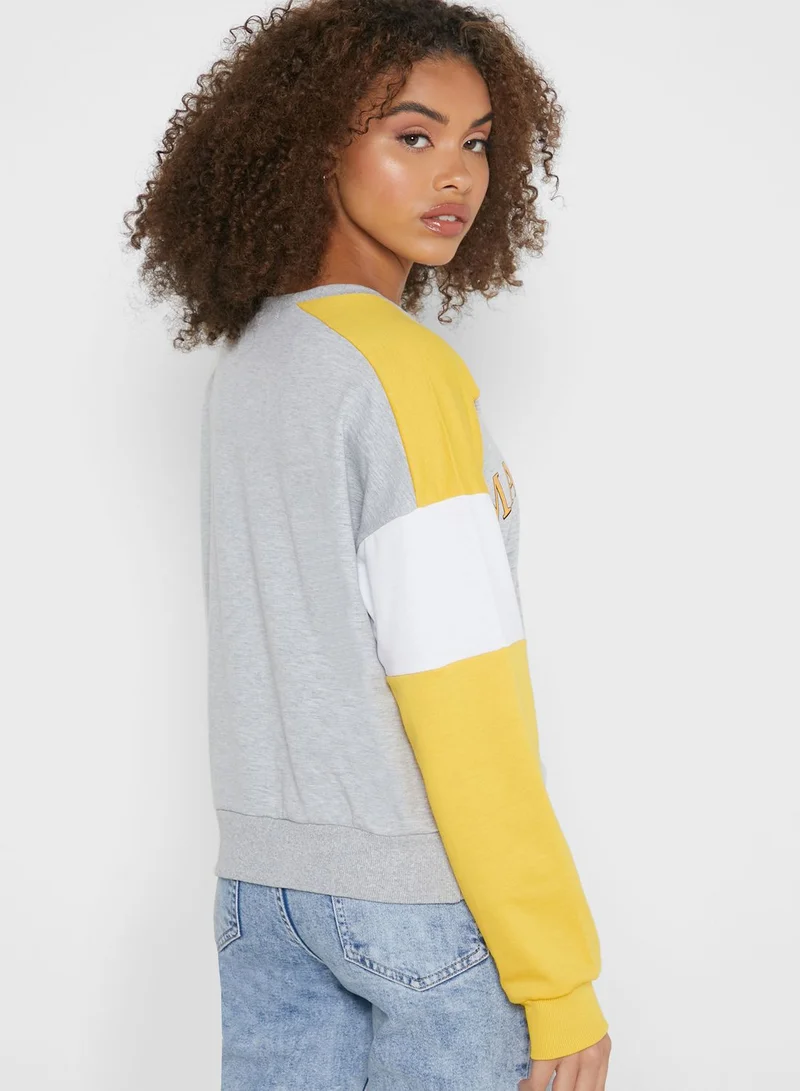 Ginger Slogan Colourblock Sweatshirt
