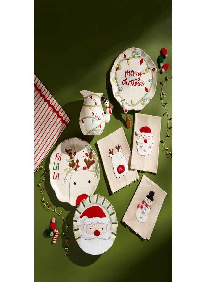 Mud Pie Felt Applique Farm Towels, Snowman, 21" x 14" - Image 2