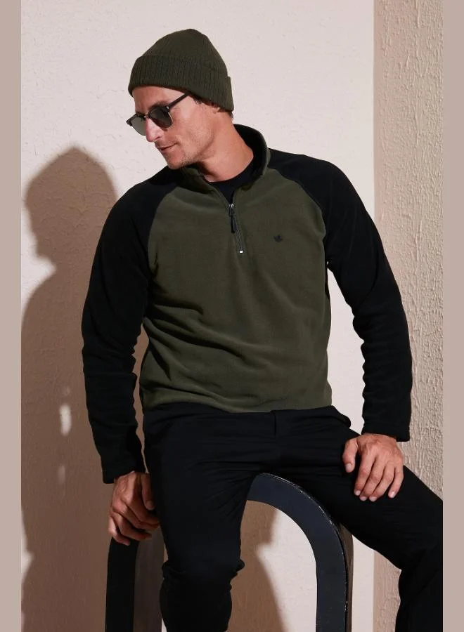 Buratti Buratti Slim Fit Half Zipper Winter Coat Men's Polar Fleece 5906055