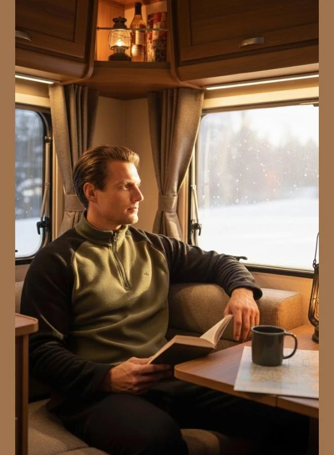 Buratti Buratti Slim Fit Half Zipper Winter Coat Men's Polar Fleece 5906055