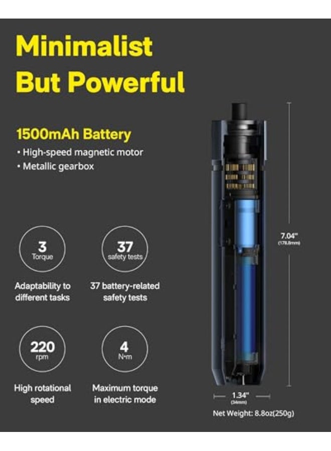 HOTO Electric Screwdriver Set, 3.6V Rechargeable Screwdriver Set with 25 S2-Steel Bits, Cordless Power Screwdriver Set with LED Light, All-in-One Design, 1500mAh 800 Times, USB-C Charging - Image 5