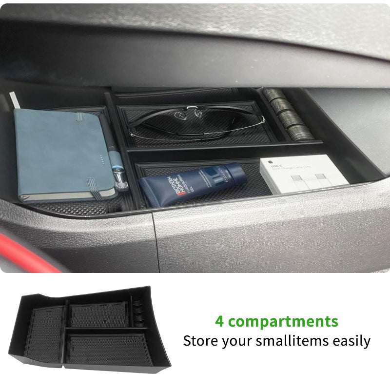 Zxiaochun 3PCS Center Console Organizer Compatible with 2021-2025 2026 Nissan Rogue S/SV/Rock Creek Accessories, Dashboard Tray Armrest Storage Box Lower Center Console Tray (Only Fit 8-Inch Screen) - Image 5