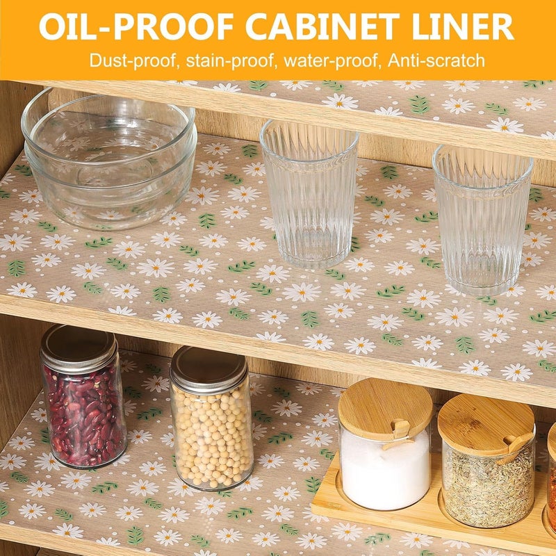 IMPERSE Fridge Mat, Shelf Liner for Kitchen Cabinets – Non-Slip Kitchen Drawer & Refrigerator Liner – Waterproof, Washable Cabinet Mat, Easy to Cut & Install | 45 x 300 cm (Green Mini Flower) - Image 3
