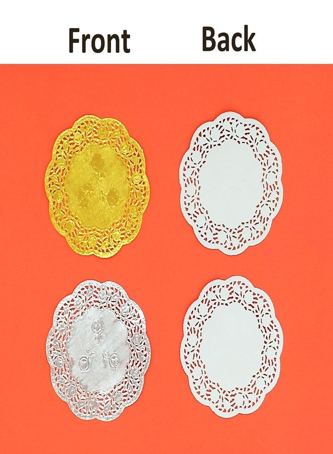 Jagrove Paper Doilies 50 Pack 3.5 Inch Gold Lace Doilies Paper Decorative Disposable Round Paper Placemats Bulk for Cake Dessert Craft Wedding Birthday Party Tableware Decorations - Image 3