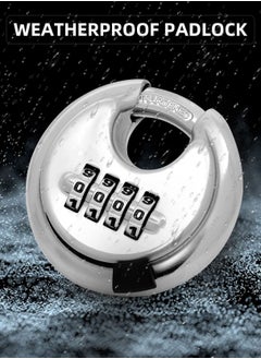 Y&D Digital Combination Disc Padlock, 4 Digit Lock Waterproof Outdoor Padlock Stainless Steel Door for Shed, Storage Unit, Garage, Fence, Trailer Tongue  - Image 2
