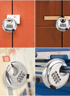 Y&D Digital Combination Disc Padlock, 4 Digit Lock Waterproof Outdoor Padlock Stainless Steel Door for Shed, Storage Unit, Garage, Fence, Trailer Tongue  - Image 4