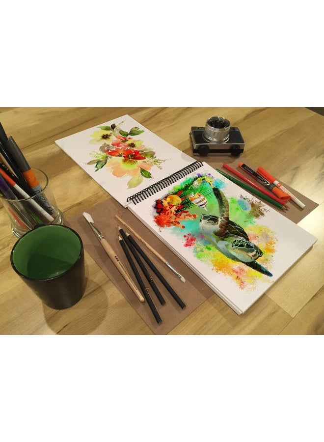 Design Ideation Watercolor Sketch Book. Spiral Bound, Watercolor Paper Sketchbook for Pencil, Ink, Marker, Charcoal and Watercolor Paints. Great for Art, Design and Education. (8.5" x 11") - Image 3