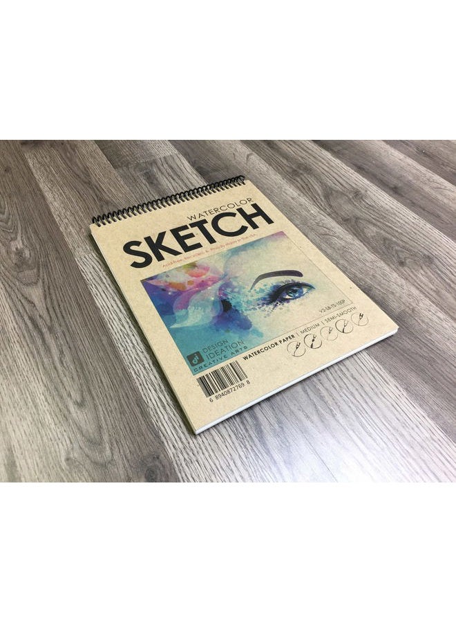 Design Ideation Watercolor Sketch Book. Spiral Bound, Watercolor Paper Sketchbook for Pencil, Ink, Marker, Charcoal and Watercolor Paints. Great for Art, Design and Education. (8.5" x 11") - Image 2